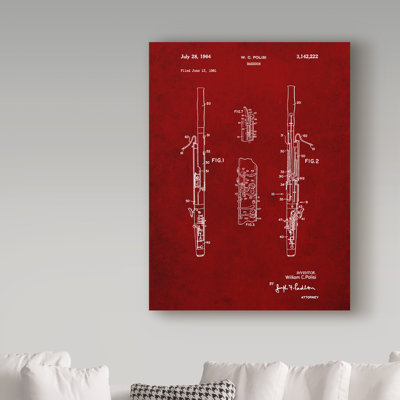 Manilo 'Instrument' Drawing Print on Wrapped Canvas