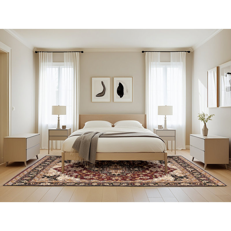 Tapis oriental rouge / beige Hagler, Rectangle 5 pi x 8 pi