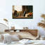 Nature morte bouteille de vin et de fruits sur une table rustique en bois, tableau sur toile-1738589246