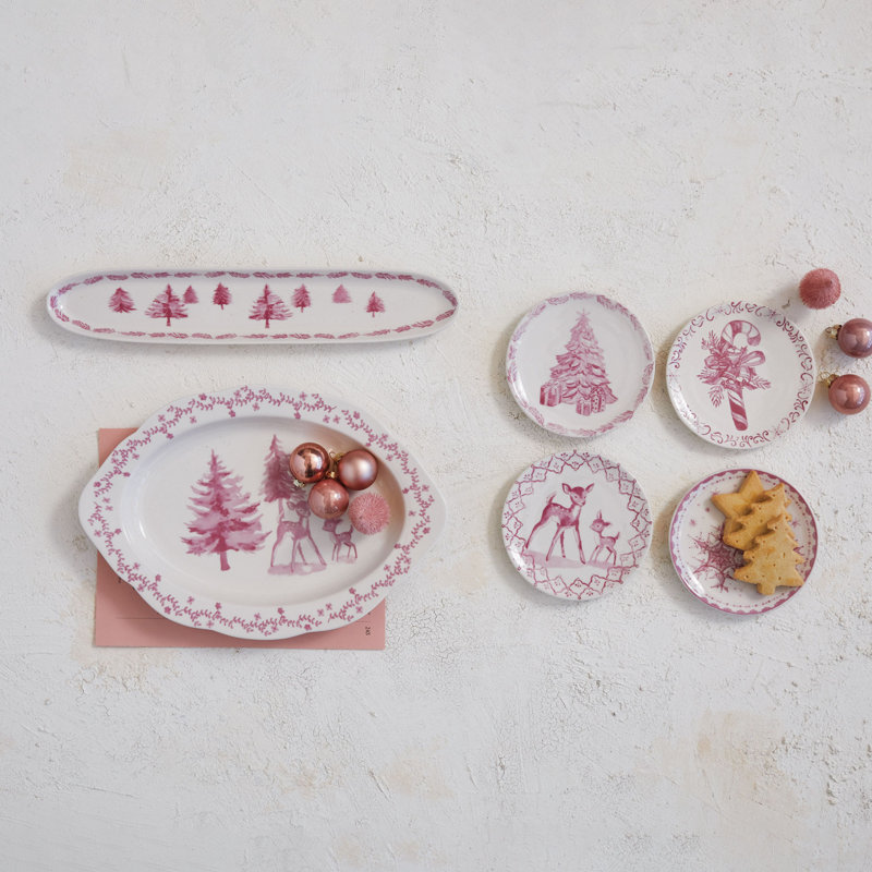Stoneware Dish With Trees