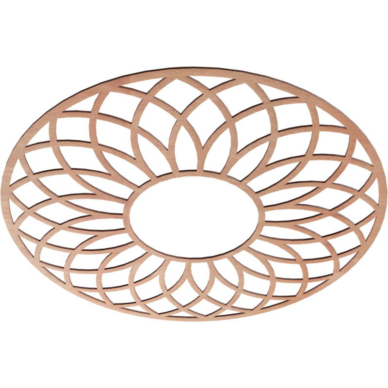 Médaillon de plafond en bois ajouré Cannes, Merisier, H 40 po x l 40 po x P 0,38 po