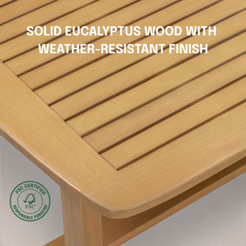 Table de salle à manger extensible NTC Flexa, table de patio en bois massif de 63 à 94,5 po pour ensembles de salle à manger avec chaises Terra Résistant aux intempéries, facile à assembler, naturel