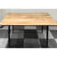 Table de salle à manger moderne et chaises pour 4, pieds en métal beige et noir, accessoires de maison et de cuisine rectangulaires couleur bois avec sièges, attrayant