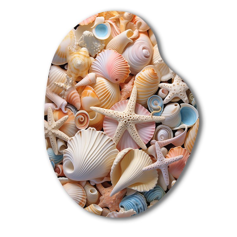 Ringler - coquillage en forme de poire, art mural en métal asymétrique, H 30 po x l 22 po
