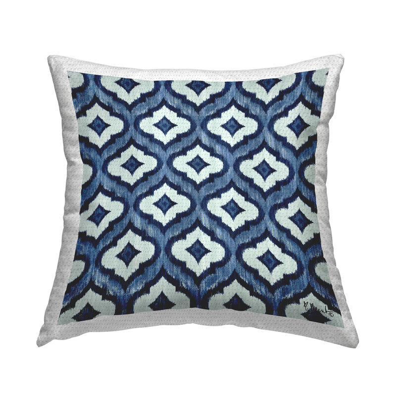 Coussin d'extérieur Bold Blue White Trellis