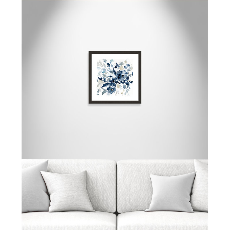 Indigo Garden I - peinture encadrée, Papier encadré espresso foncé, H 17,5 po x l 17,5 po x P 2 po