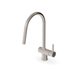 Zucchetti Pan S Deck Mount Single-Hole One Handle Kitchen Faucet with 9'' Spout Reach, Swivel Spout and Side Spray