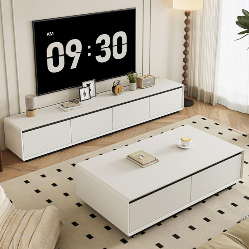 Table basse haut de gamme, Blanc, H 15 po x L 47,2 po x l 23,6 po