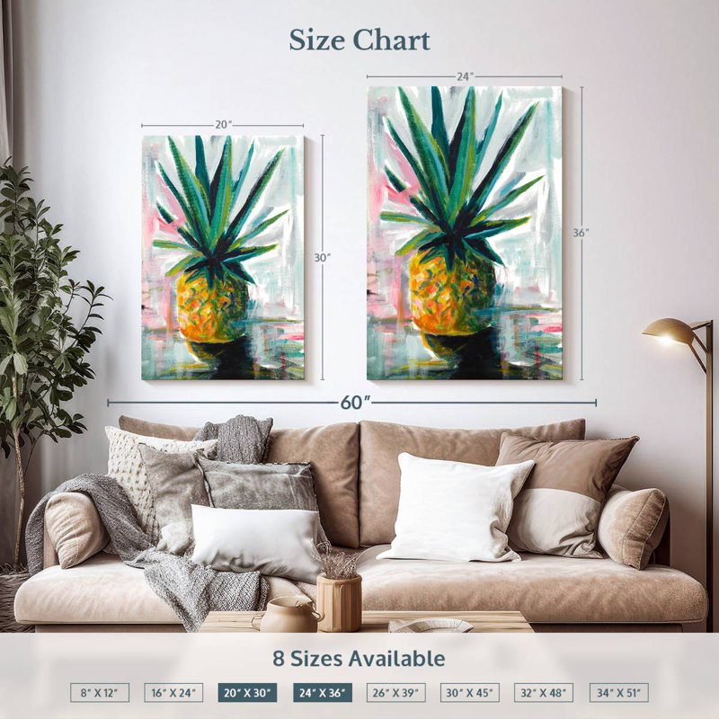 Yarlin Pineapple Colors, 36" H x 24" W