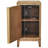31" Tall Geometric Ripple Wood End Table With Storage Shelf For Living Room, Natural Finish