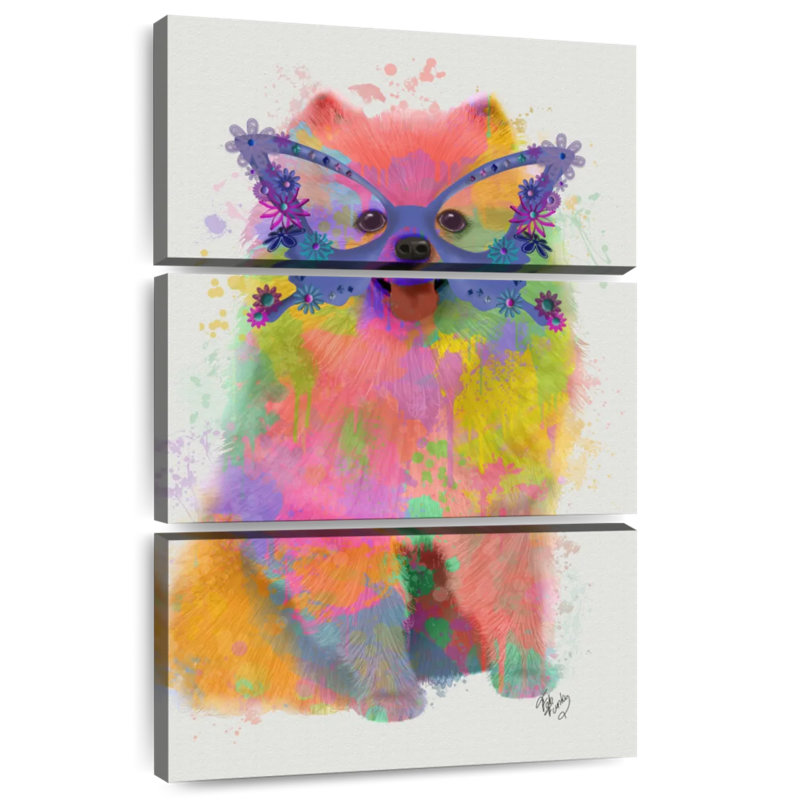 Rainbow Splash Pomeranian, 57" H x 36" W