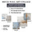 «Tachisme Drift» gris et bleu - ensemble d'art mural carré Tachisme