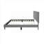 Upholstered Channel Tufted Twin Platform Bed with Adjustable Headboard, Cool Gray Linen Blend