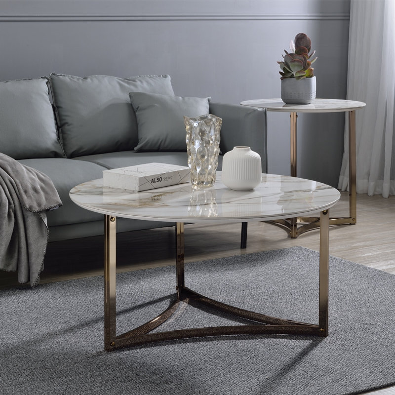 Round Coffee Table Living Room Table Modern Coffee Table Center Table for Living Room