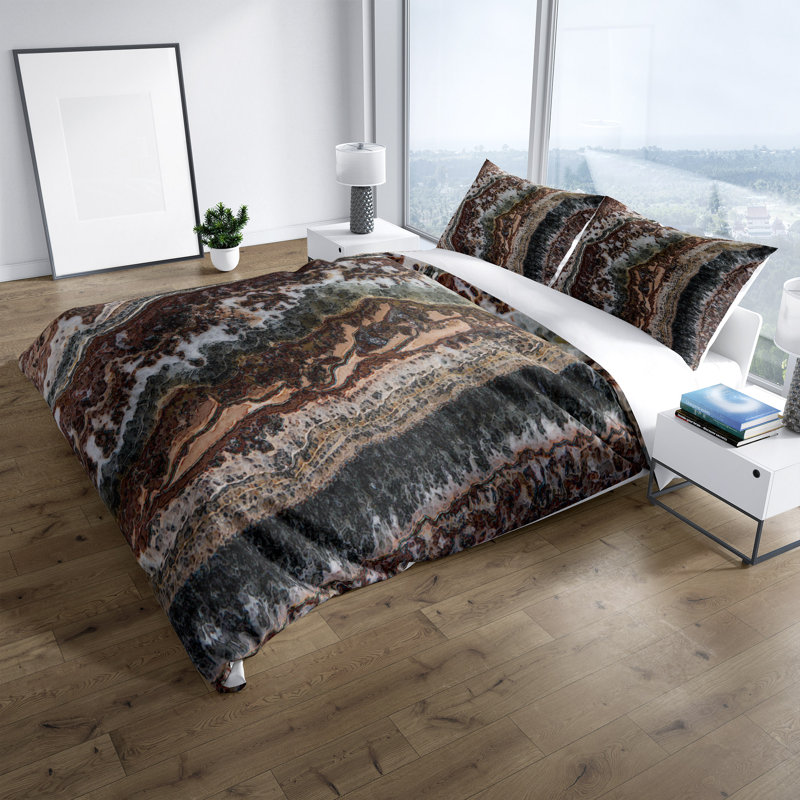 Ensemble de housse de couette Agate, Housse de couette grand et 2 taies décoratives