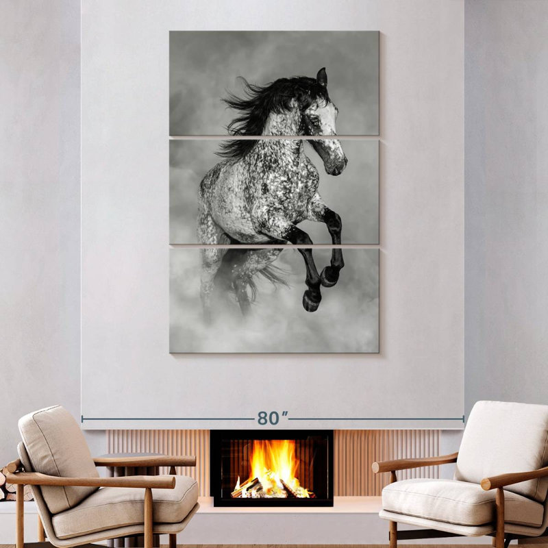 Ronce noir et blanc Appaloosa, H 74 po x l 48 po