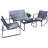 Kozyard Sofia 4-Piece Outdoor Patio Furniture Set, Textilene Conversation Set with Metal Frame, Loveseat, 2 Chairs & Table, All-Weather Seating for Porch, Balcony, Backyard, Gray-2115078795