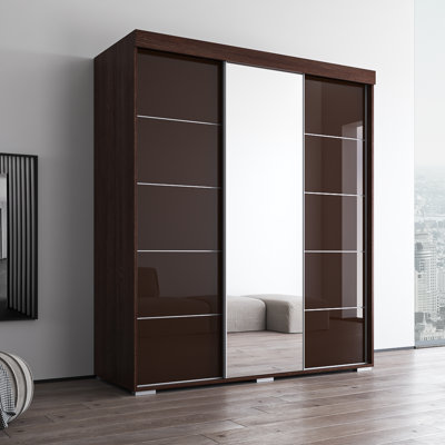 Armoire en wengé 71 "avec miroir Aria