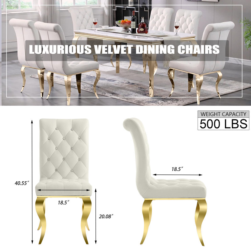 Chaise parsons Tanager, Blanc, Doré