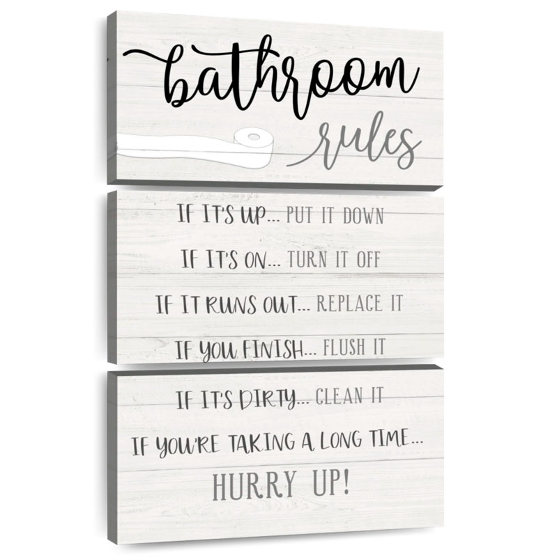 Tergel Hurry Up Bathroom Rules, 45" H x 28" W