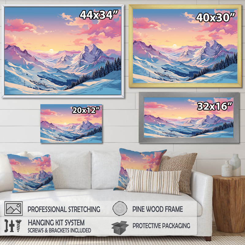 Décoration murale Alpes, Dhuez, Cadre flottant doré, H 12 po x l 20 po x P 1 po