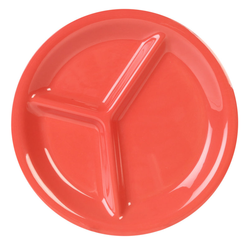 Plat de service divisée en mélamine 3 compartiments color Coglin, Orange