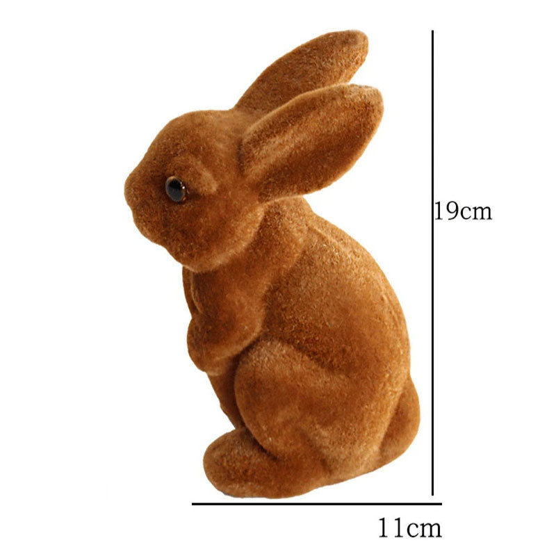 Herbe, Pâques, peluche, lapin, flocage, miniature, jardin, debout, 2.76" H x 4.33" W x 7.48" D, Brown