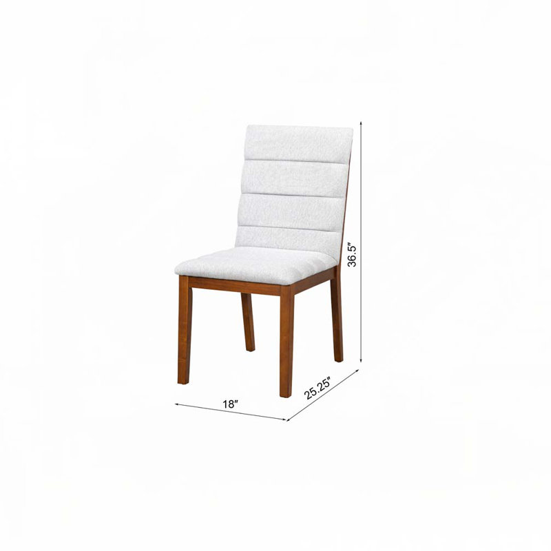 Chaises de salle à manger rembourrées modernes, Noyer, Gris clair