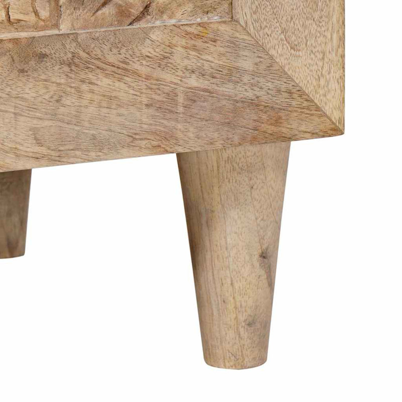 40cm W Solid Wood Bedside Table, Beige
