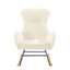 Chaise berçante en tissu blanc cassé Teddy