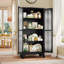 Armoire de cuisine autoportante avec portes en verre acrylique George-1616033487