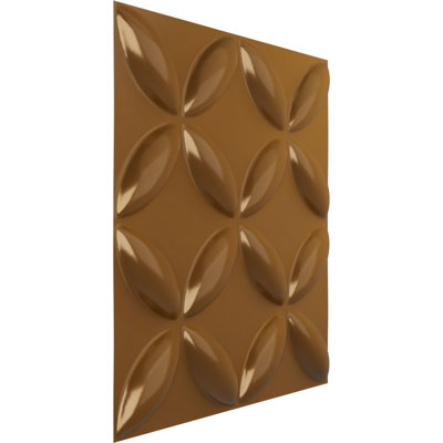 Panneau mural décoratif 3D EnduraWall l 19 5/8 po x H 19 5/8 po, or métallique vieilli universel rétro (couvre 2,67 pieds carrés)