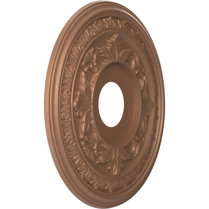 Médaillon de plafond en PVC thermoformé Baltimore, H 16 po x l 16 po x P 1 po, Cuivre vieilli