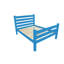  Structure de lit simple en bois massif bleu Kingston des Caraïbes - Simple, bleu