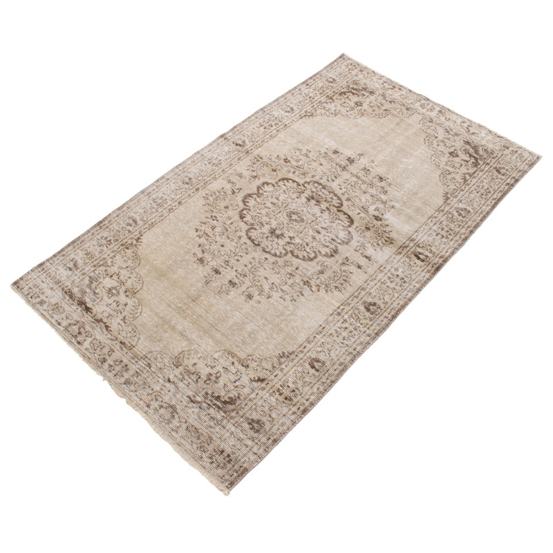 Priti One-of-a-Kind 5'4" X 8'10" New Age Wool Area Rug in Beige