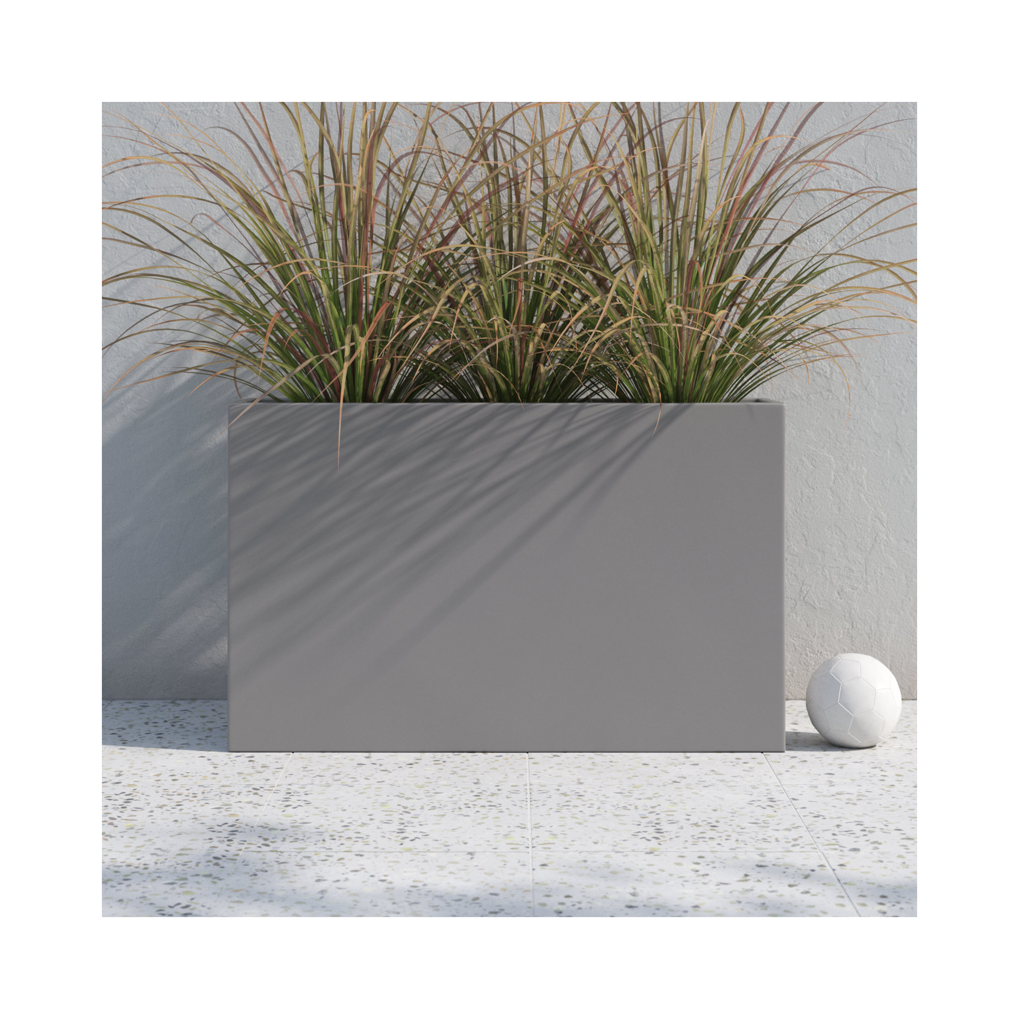Connoisseur Handmade Planter Box, Grey, 30" H x 48" W x 12" D
