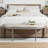 Coastal Button Tufted Light Beige Upholstered Bench with Weathered Gray Wooden Legs, American Style