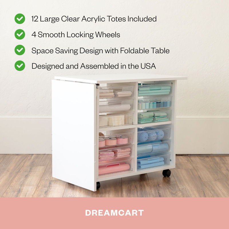 DreamStation Deluxe & DreamCart Bundle- Expandable Crafting & Sewing Workspace with Smart Storage