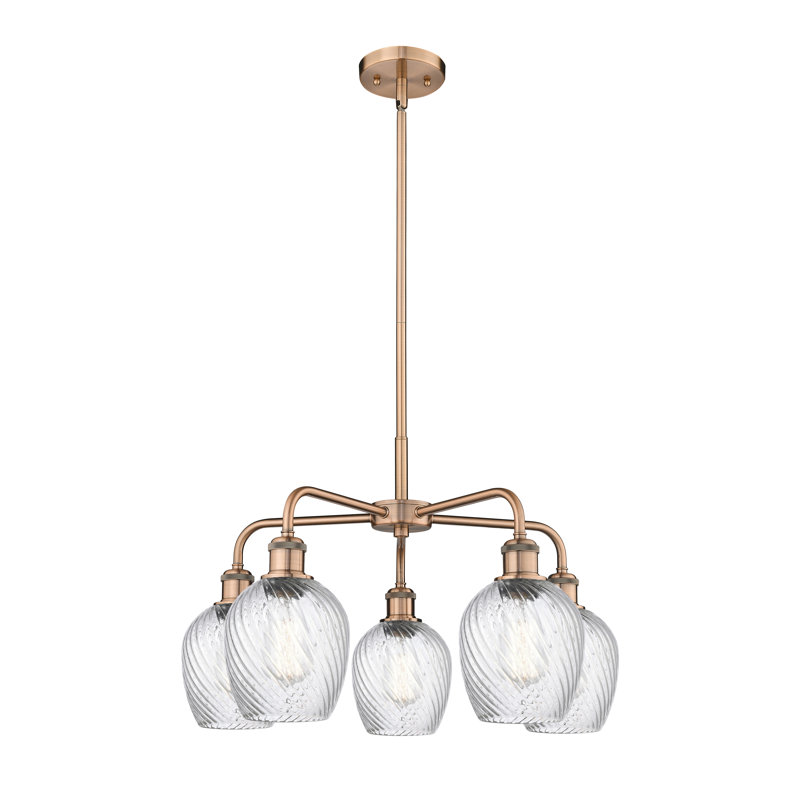Lustre sphérique à 5 lumières Jesiah, Cuivre antique