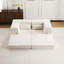 Canapé d'angle modulaire sans os à monter soi-même - Lit convertible Mahjong à compression, revêtement en polaire circulaire, rembourrage en mousse à mémoire de forme haute densité, blanc, aucun assemblage requis, style convertible, housse incluse.-1311075075