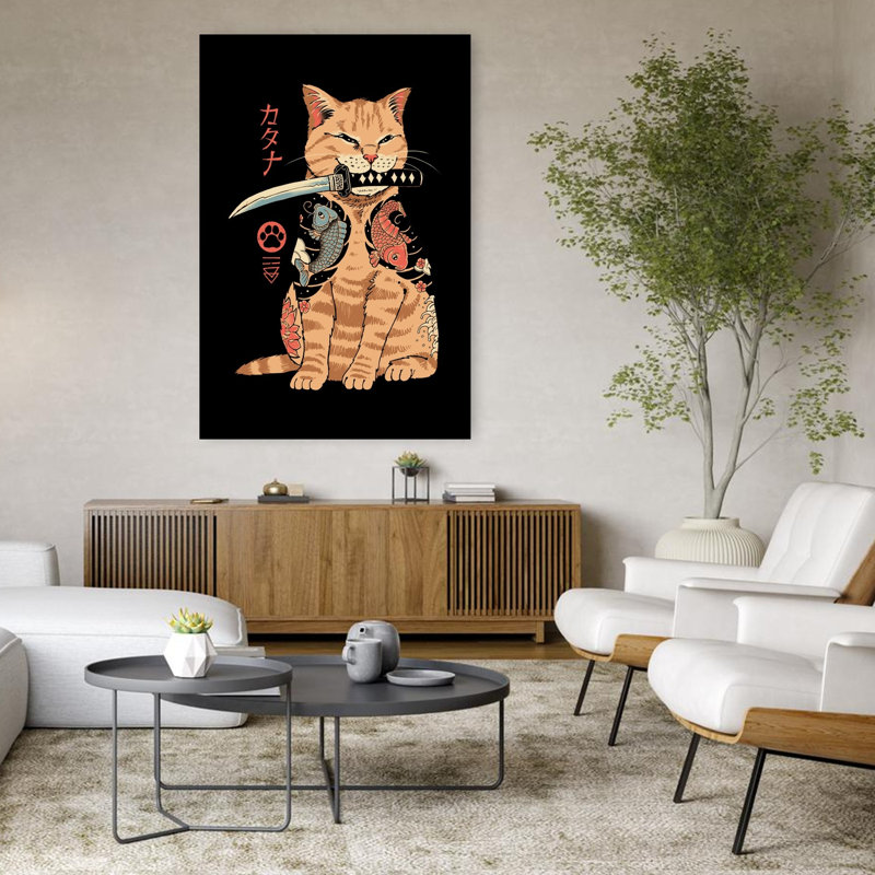 Contemporary Art Contemporary Cat Art, 48" H x 32" W