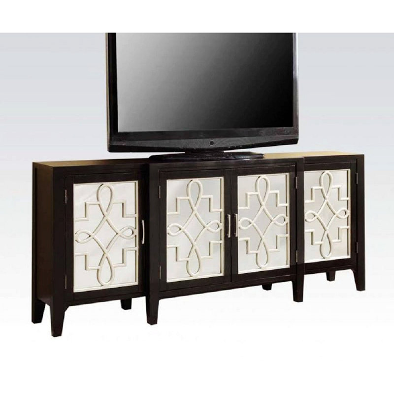 Dilara 72'' Console Table,Sideboard,Cabinet with 4 Doors, Black