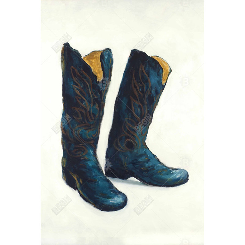 " Leather Cowboy Boots ", 36" H x 24" W