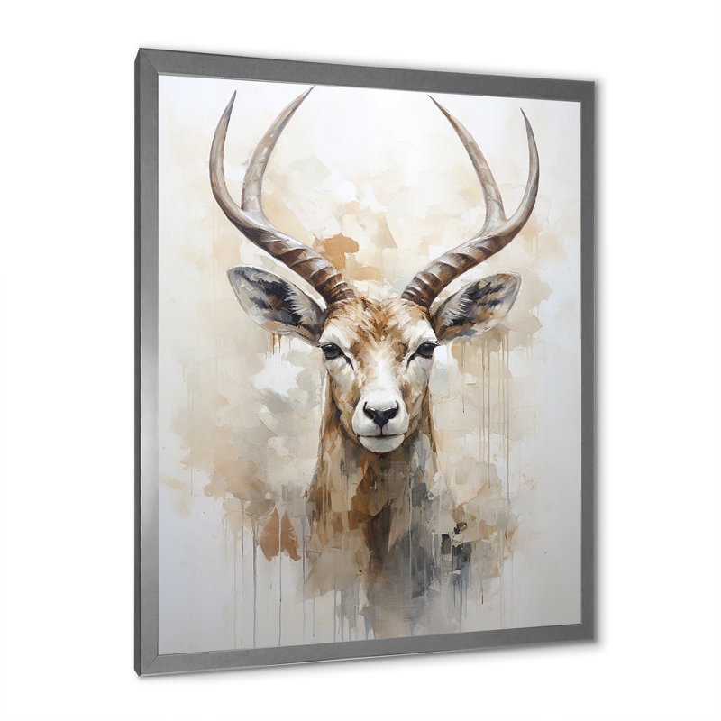 Minimalisme antilope Ibex I, Cadre simple argenté, H 32 po x l 24 po x P 1 po