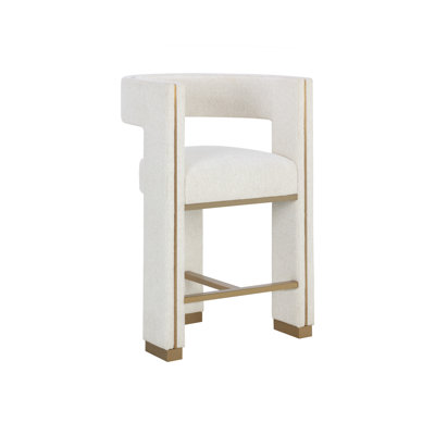 Upholstered Stool with Solid Wood Frame