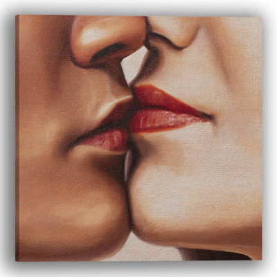 «Whispered Kiss», art mural sur toile tendue