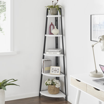 Charter 70" H x 22.37" W Iron Corner Bookcase by Steelside