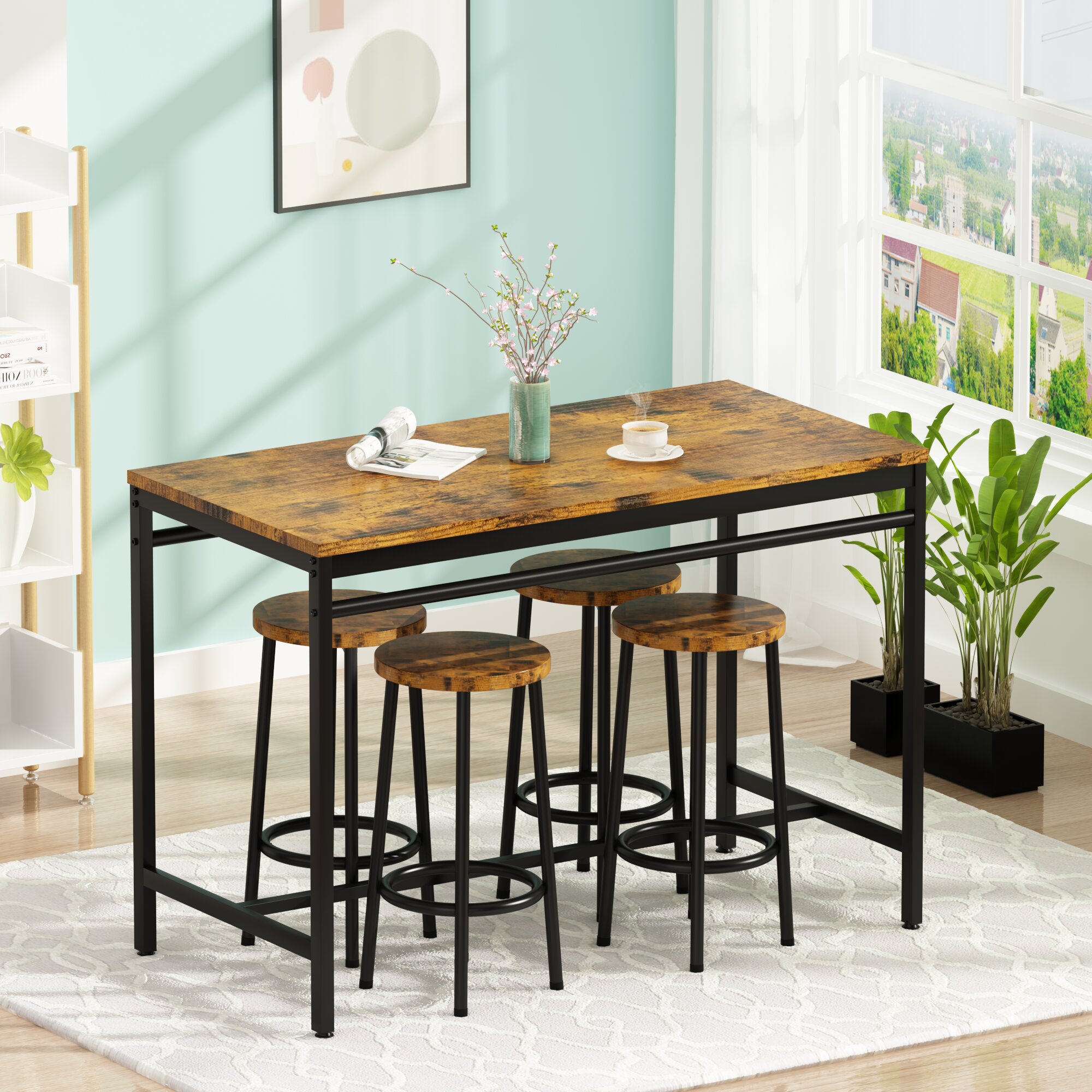 17 Stories Jeanan 5 - Piece Dining Set & Reviews | Wayfair