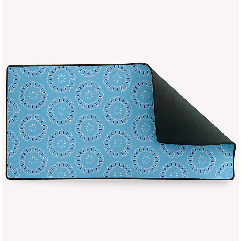 Sous-main Reta Large Happiness Is Floral, Bleu
