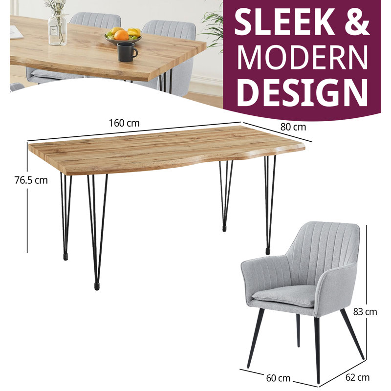 Mose 4 - Person Dining Set, Grey, 76” H x 160” L x 90” W